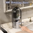thumbnail image 2 of Dustproof Toothbrush Holders with Cover, Rotating Electric Toothbrush and Toothpaste Holder for Bathroom Countertop, 3 Slots Makeup Brushes Organizer, Grey White, 2 of 5