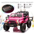 thumbnail image 4 of 12V Battery Kids Ride On Truck Jeep Car 3 Speeds w/Music,Lights,Cover,Remote Control(Pink), 4 of 16