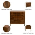 thumbnail image 4 of Sagebrook Home Modern Neutral 30" Midcentury Slat 2 Door Cabinet, Mango Brown, Rectangle - 30" x 15" x 30", 4 of 11