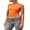 Orange, variant on Women Backless Short Sleeve Crop Top T-Shirt Summer Slim Fit Cut Out Multi Way Wear Casual Tees