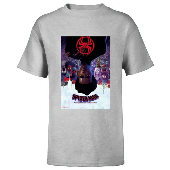 Marvel Spider-Man: Across the Spider-Verse Theatrical Poster - Short Sleeve T-Shirt for Kids - Customized-Athletic Heather