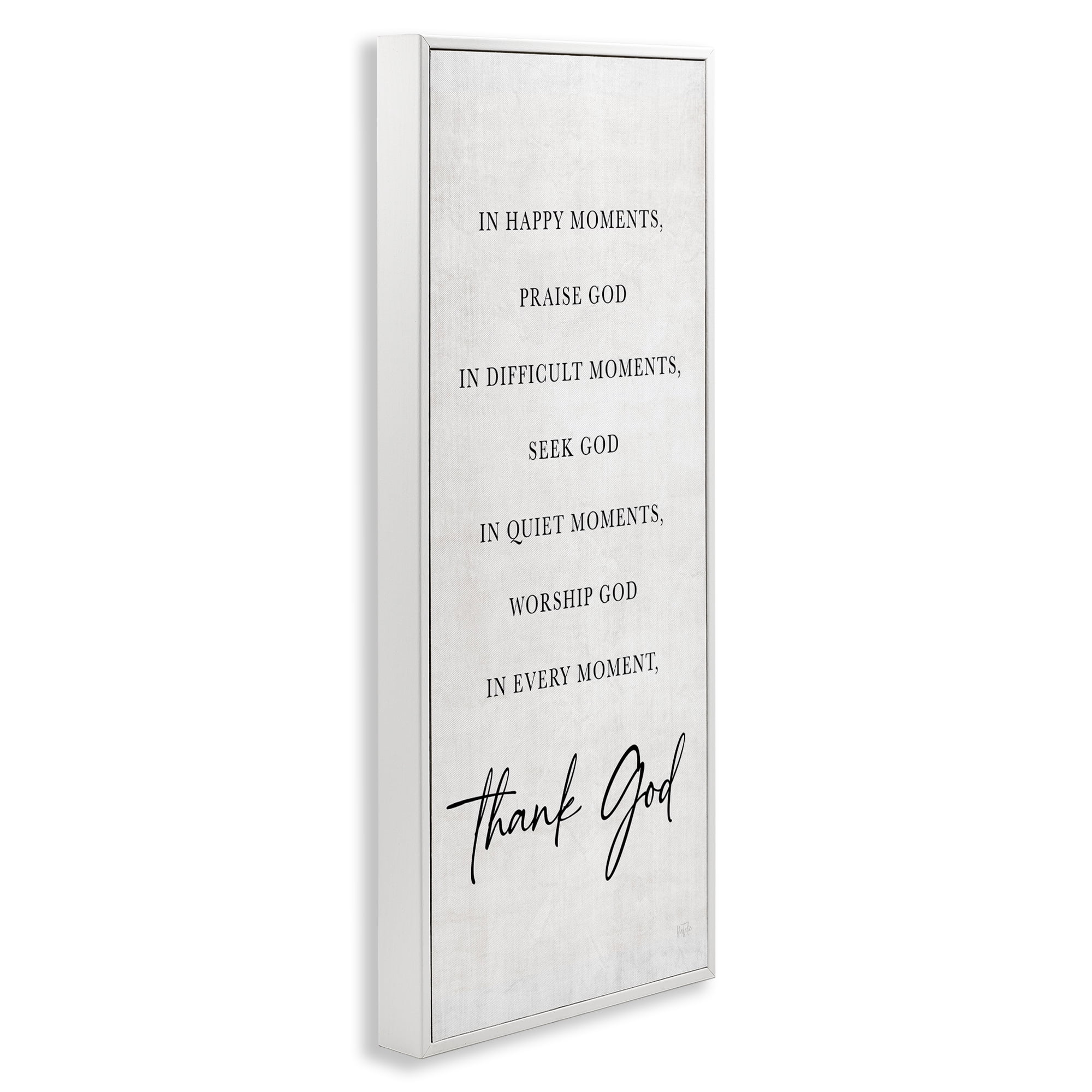 Stupell Industries Every Moment Thank God White Framed Giclee Art, design by Natalie Carpentieri