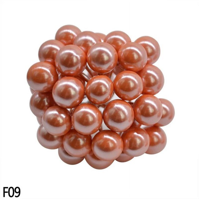 Miniflores artificiales de plástico con perlas, estambres de cereza, fruta para boda, fiesta de Navidad, regalo artesanal, Decoración de Coronas, 100 unidades por lote