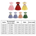 thumbnail image 3 of IBTOM CASTLE Kids Girls 1950s Retro Vintage Tea Party Bowknot Dress Short Puff Sleeve Contrast Panel Swing Party Dresses 9-10 Years Blue, 3 of 7