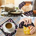 thumbnail image 4 of Pink Fall Pumpkins Bats Stars Pattern Kitchen Oven Mitt and Pot Holder Sets 2 Pcs for Baking, Cooking and Grilling, Heat Resistant Up To 392 °F, 4 of 7