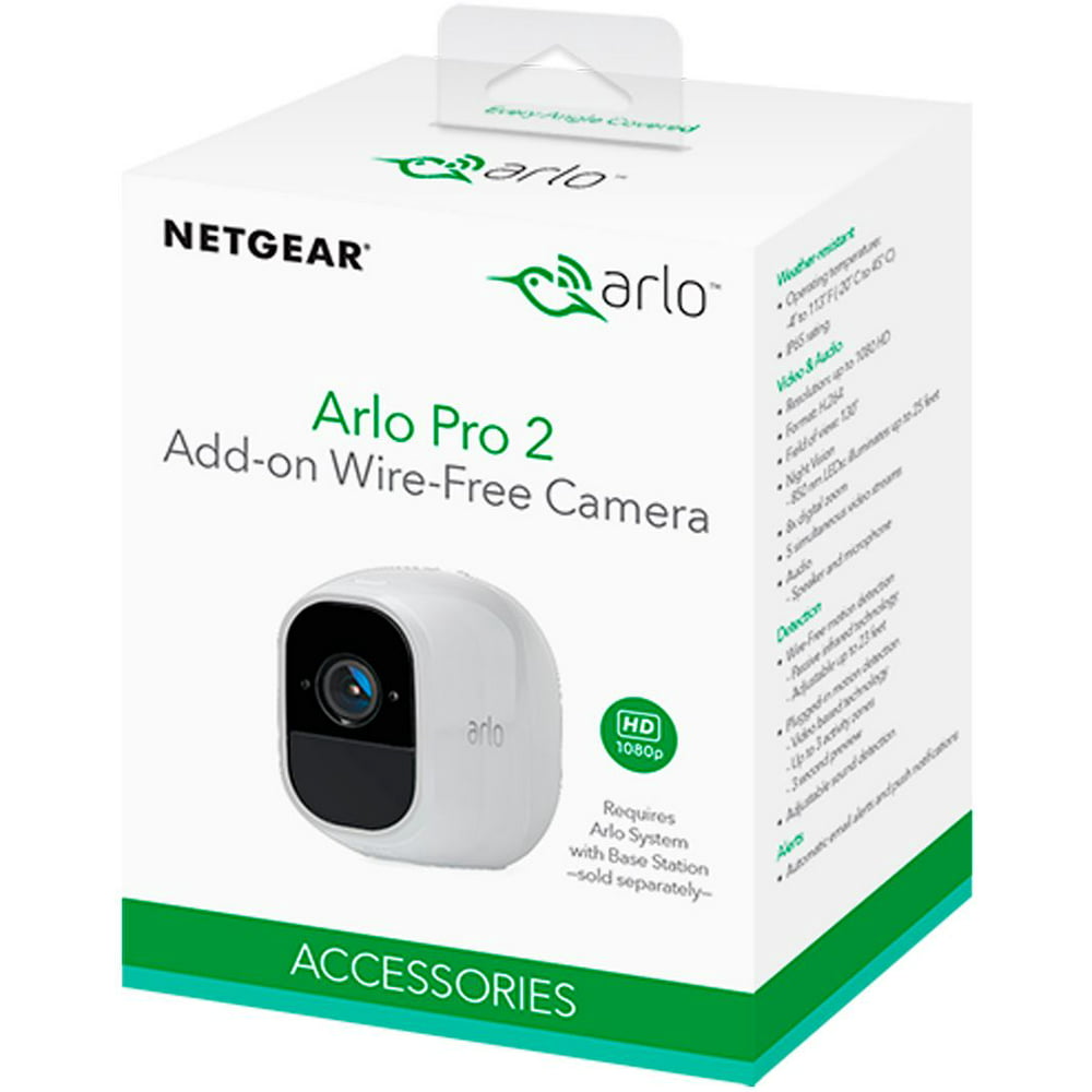 Arlo Pro 2 1080P HD Add-on Security Camera VMS4030P - 1 Wire-Free Rechargeable Battery Camera with Two-Way Audio, Indoor/Outdoor, Night Vision, Motion Detection (No Base Station Included)
