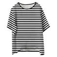 thumbnail image 4 of Women's Wide Striped Casual T Shirt, 4 of 4