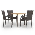 thumbnail image 1 of vidaXL 5 Piece Garden Dining Set Poly Rattan Brown, 1 of 5