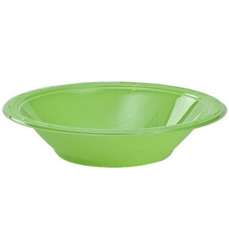 Hanna K Plasticware Plastic Bowl, Round, 12 Oz, Lime Green, 50 Ct