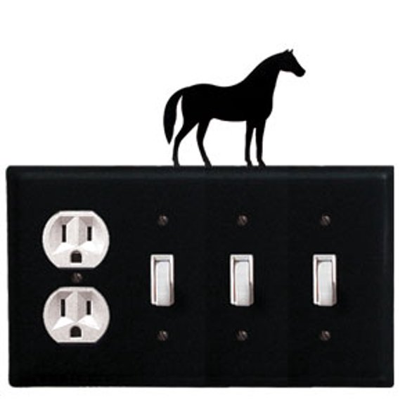 Horse Single Outlet CUSTOM Product Triple Switch Cover
