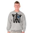 thumbnail image 5 of Skeleton Rib Cage Cute Set His Hers Men's Big & Tall Crewneck Sweatshirt Brisco Brands 2X, 5 of 6