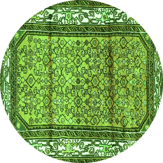 Ahgly Company Indoor Round Persian Green Traditional Area Rugs, 6' Round