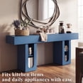 thumbnail image 3 of OMCMUU Contemporary with Charging Station, 2 Adjustable Shelves Particleboard+MDF Console Table, Blue, 3 of 9