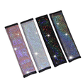 thumbnail image 4 of 2 Pack Colorful Star Gold Bronzing Leather Car Seat Belt Shoulder Guard Cover (Colorful Silver), 4 of 4