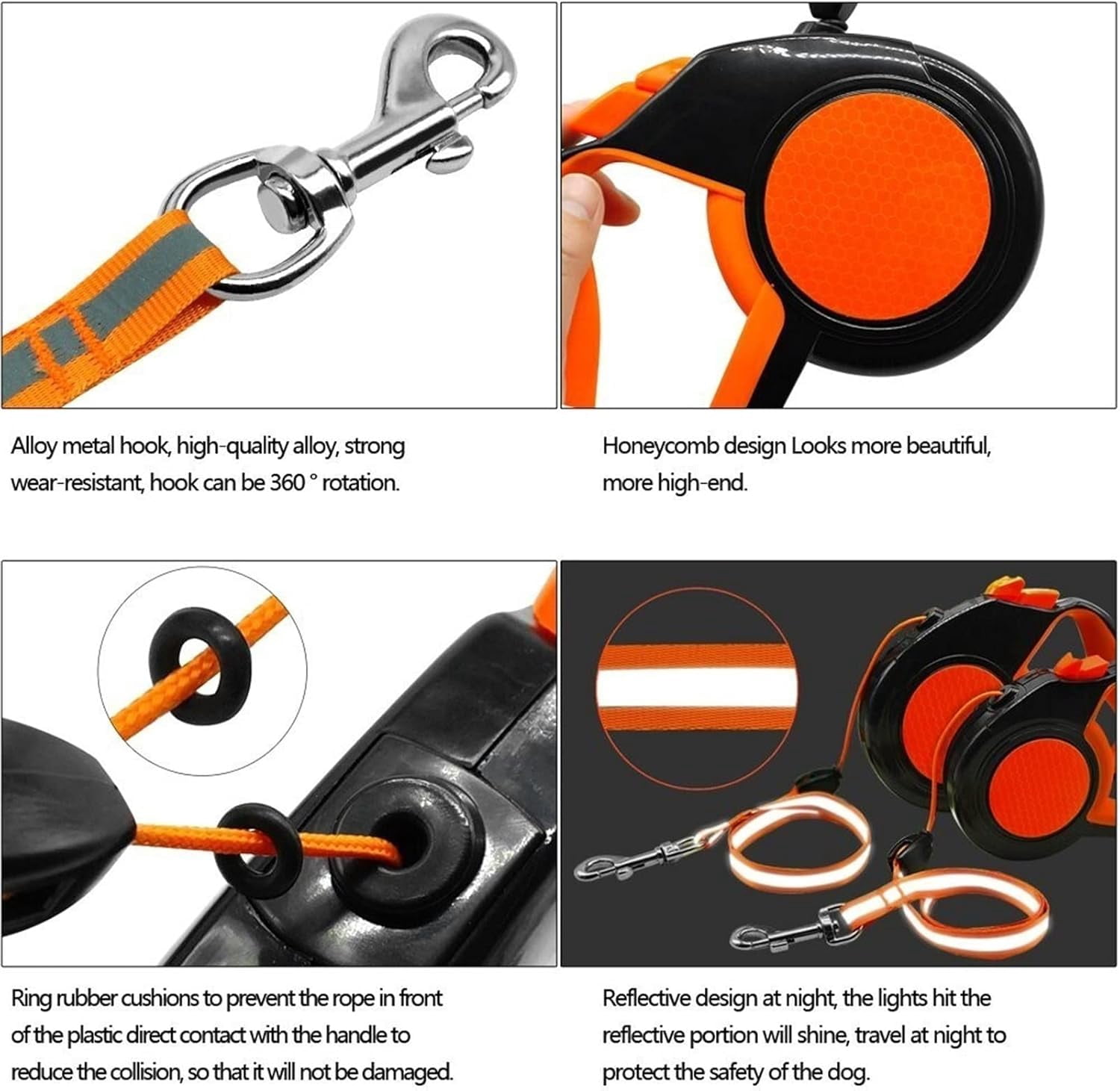 Telescopic Tow Rope Reflective Medium Large Dog Leash Retractable 360° Rotation Soft Hand Grip Pet Leash One Button Brake Lock Accessories /133 (Color : 1, Size : 8M)