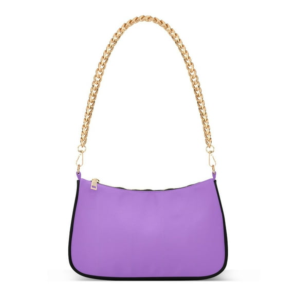 Ryvnso Purple Background Womens Chain Shoulder Bag Tote Handbags Clutch Hobo Purse with Zipper for Travel