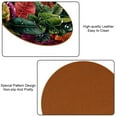 thumbnail image 5 of Plant Round Microfiber Leather Coasters, Set of 6, 11x11 cm/4.3x4.3 in, Drink Coasters for Home and Office, Cup Mats, 5 of 6
