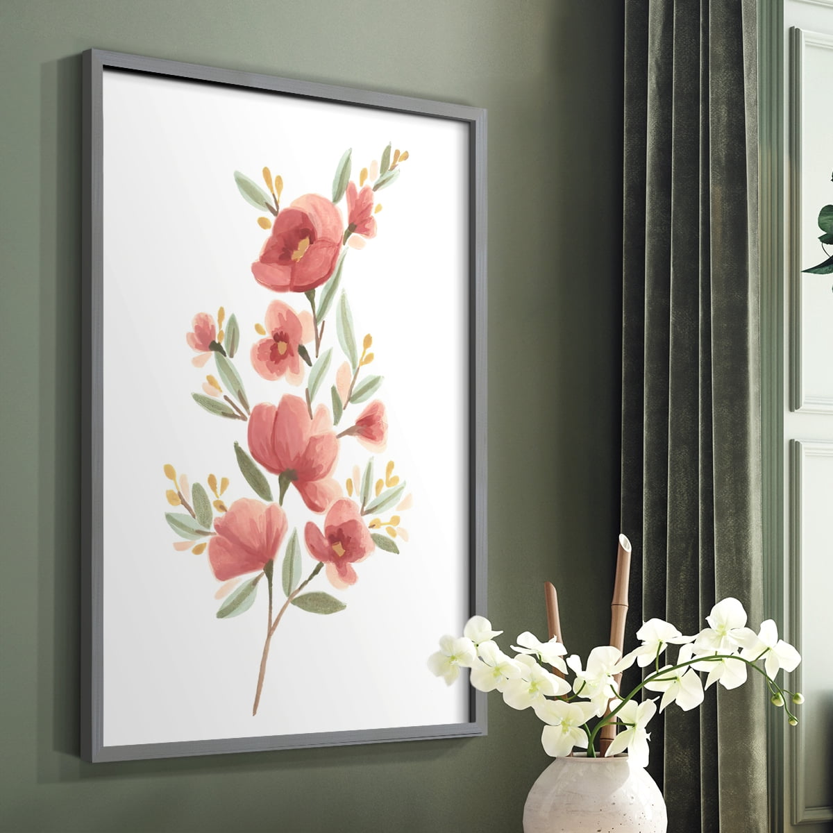 Wildflower Sprig III Framed Print - Solid Wood in Single Picture Frame Solid Wood 2 Framed Print