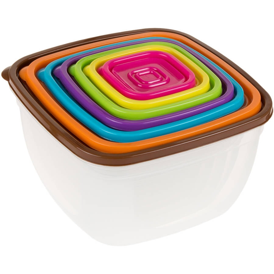 Classic Cuisine 14Piece Colored Food Storage Set, Square