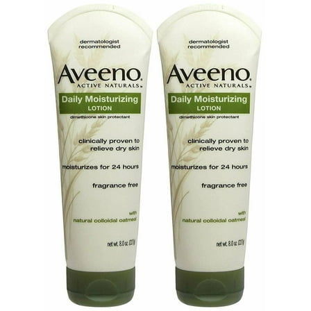 Aveeno Daily Moisturizing Body Lotion w/ Colloidal Oatmeal, 8oz, 2-Pack