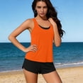 thumbnail image 4 of Yievot Womens 3 Piece Sporty Bathing Suits Swim Tank Tops & Boy Shorts & Bras Modest Tankini Swimsuits, 4 of 9