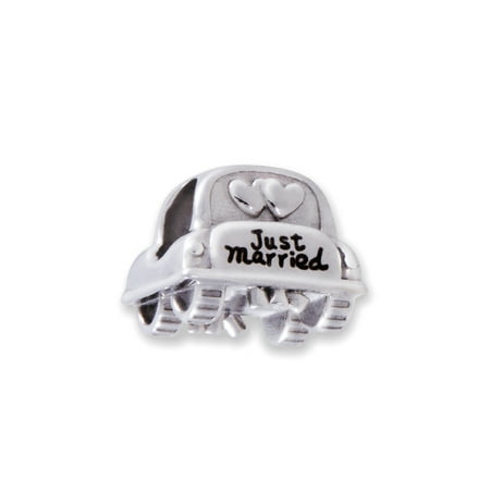 Connections from Hallmark Multi-Crystal Stainless Steel "Just Married" Car Charm