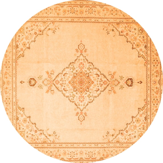 Ahgly Company Indoor Round Persian Orange Traditional Area Rugs, 4' Round
