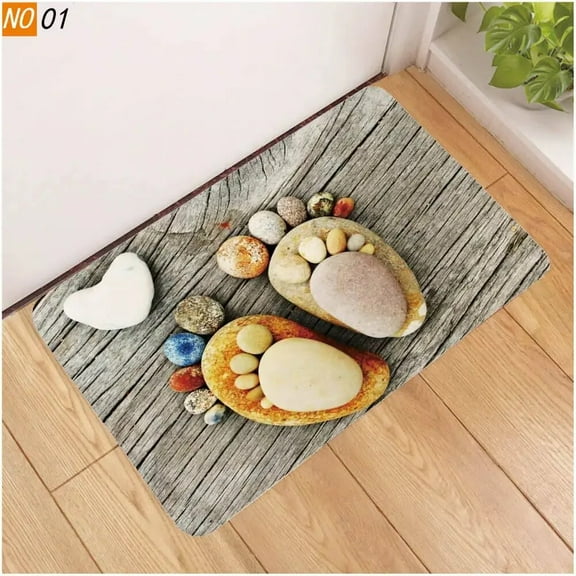 3D Pebbles StFootprint Entrance Door Mat Bedroom Hallway Floor Mats Carpet for Living Room Anti-slip Area Rug