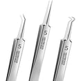 thumbnail image 3 of 3Pcs Silver Professional Blackhead Tweezer Professional Facial Blackhead Remover Tweezers Precision Extractor Acne Removal Kit Pimple Tool with Storage Box Skin Care Tools and Accessories, 3 of 4