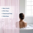 thumbnail image 7 of Yiannan Clear Pink PEVA Shower Curtain Liner, Rustproof Grommets, Waterproof, 3 Magnets，71x72, 7 of 7