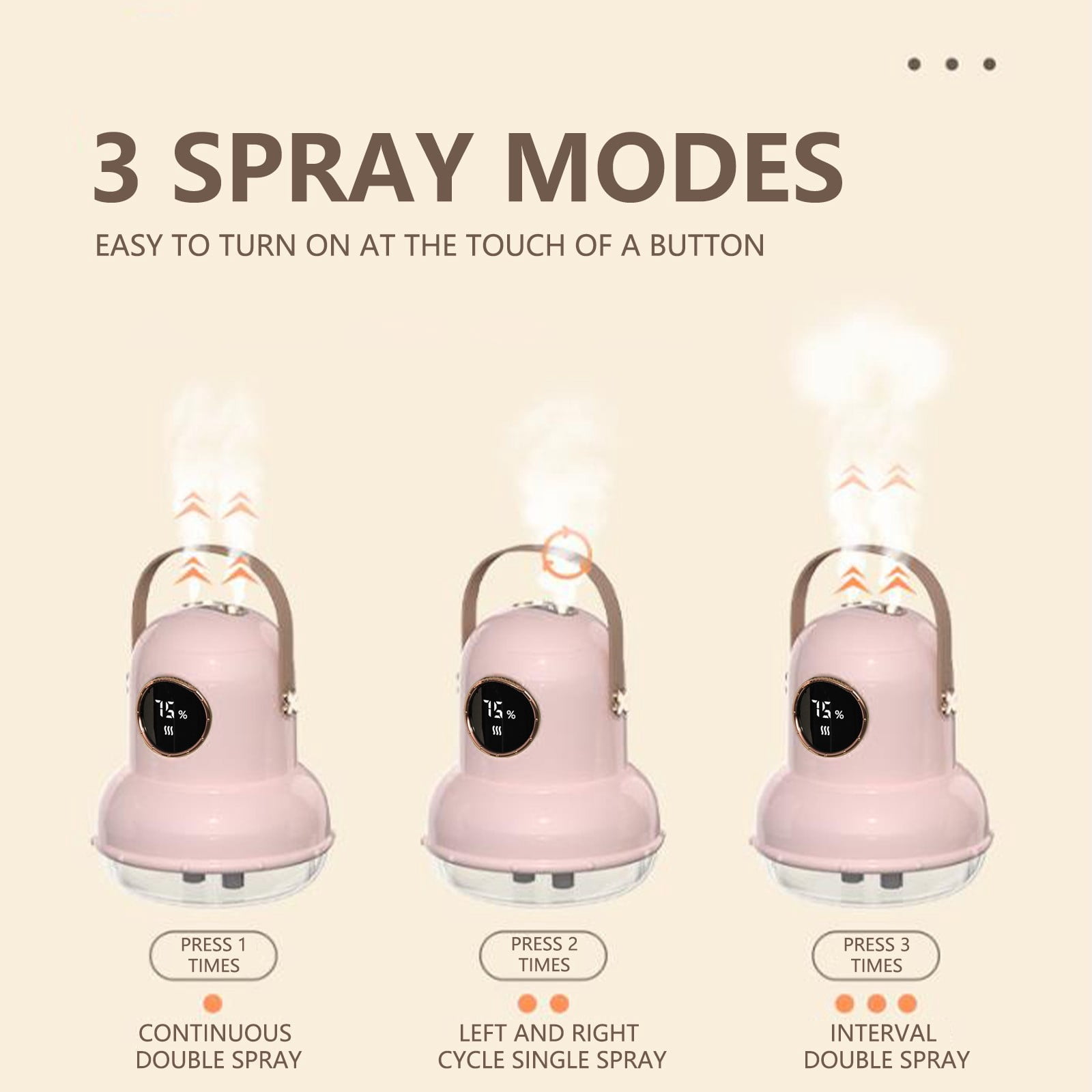 ZToonmas Night Ligh Humidifiers for Bedroom Usb Port Cool Mist Humidifier Portable Mini Humidifier With Led Screen Ultra-Quiet Wireless Humidifier Three Spray Modes for Baby Kids Bedroom Home