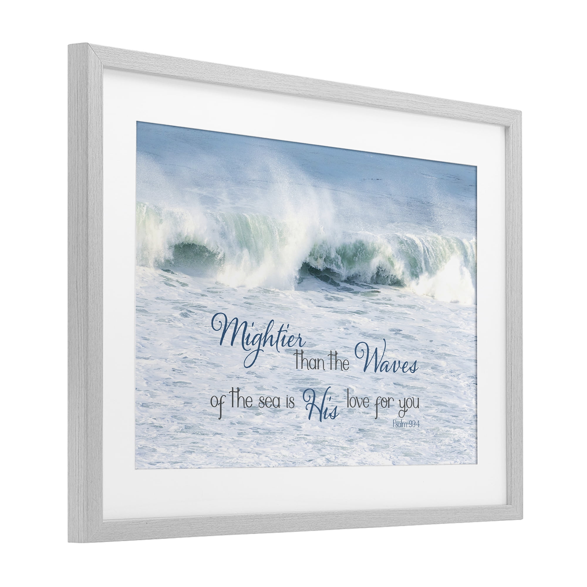 Stupell Industries Mightier Than The Waves Gray Framed Print Under Glass, design by Kathy Mansfield