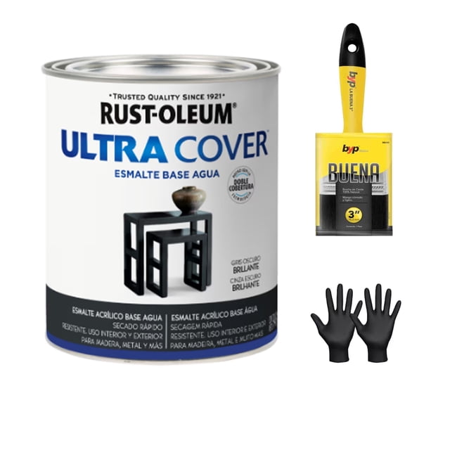 Ultra Cover Esmalte al Agua Brochable Gris Oscuro