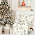 thumbnail image 5 of Christmas Fuzzy Blanket Gold Silver Snowflake Throw Blanket Winter Xmas Soft Cozy Flannel Blanket for Home Party Bed Sofa Couch, 50 x 60 Inch, 5 of 6