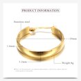 thumbnail image 5 of 14K Gold Plated Thick Flat Edge Hoop Earrings for Women, 5 of 6
