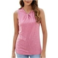 thumbnail image 1 of hotojiny Shirts for Women Soft Crew Neck Business Work Tank Tops Comfy Sleeveless Solid Color Summer Basic Tee, 1 of 6
