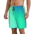 thumbnail image 2 of Logiee blue green colors Print Mens Swim Trunks Quick Dry Board Shorts,Breathable Hawaii Beach Shorts Swimwear Bathing Suits-Medium, 2 of 6