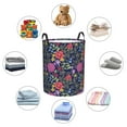 thumbnail image 4 of Rateoe Floral Pattern Round Laundry Hamper Basket, Tall Hamper Basket for Blanket Storage, Nursery Clothes Hamper for Laundry in Bedroom and College Dorm-Medium, 4 of 6