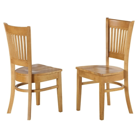 East West Furniture Vancouver 11" Wood Dining Chairs in Oak (Set of 2)