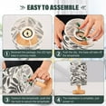 thumbnail image 4 of Grey and White Flowers Leaves Bedside Table Lamp Desk Warm Lights with USB Charging Port Cylinder LED Lamps for Bedroom Living Room Office, 4 of 7