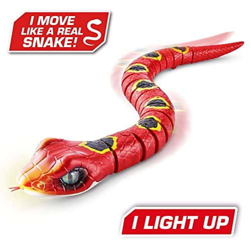 Robo Alive Serpiente Slithering Snake Series 3 Rojo por ZURU Juguete de reptil con luz rob Robo Alive Robo Alive