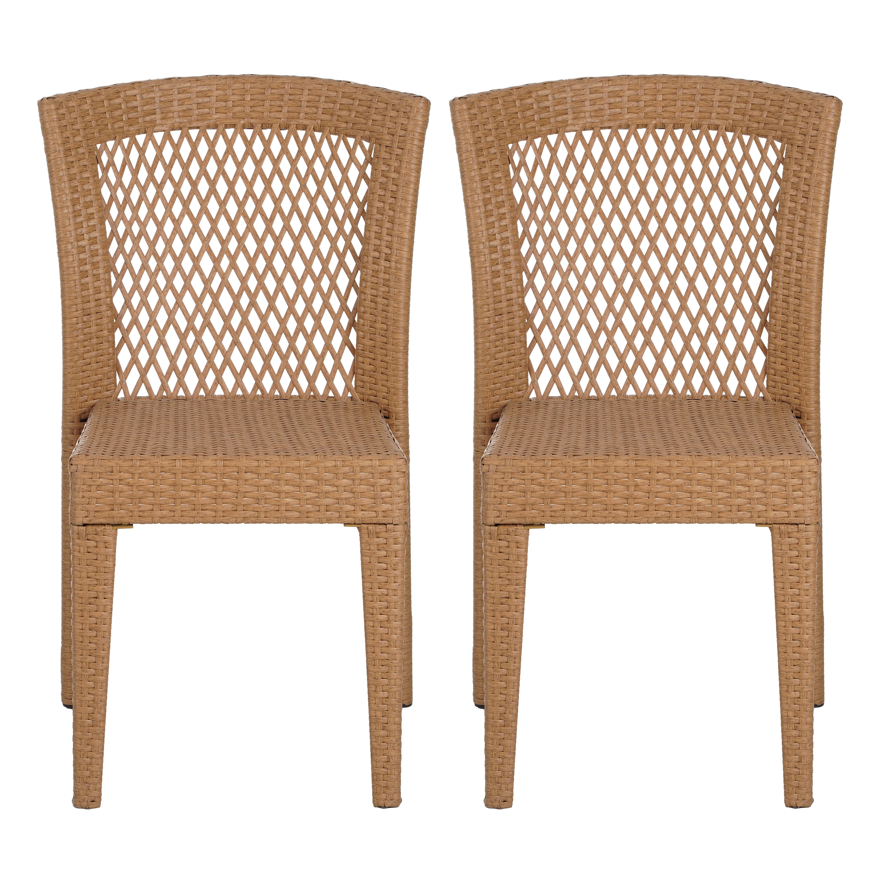 Euroco FARLEY STACKING SIDECHAIR,Set of 2,KD,Light Brown