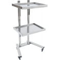 thumbnail image 2 of MONIPA 2-Tier Cart Trolley Tray, Foldable Metal Rolling Trolley with 4 Swivel Casters Load 44 lb, Tattoo Shop Collapsible Utility Carts Stainless Steel Salon Storage Stand (Silver), 2 of 14