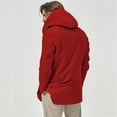 thumbnail image 5 of QHFBli Lightweight Mens Trench Coat Men's Classic Double Hooded Anorak Coat Winter Warm Heavyweight Windbreaker with Red L, 5 of 9