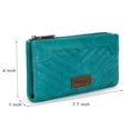 thumbnail image 6 of Wrangler Minimalist Wallet Credit Card Wallet for Women with Smooth Zippers, Turquoise, 6 of 7