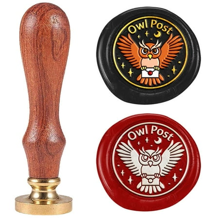 Owl Letter Wax Seal Stamp Embossed Stamp Sealing Removable 1" Novelty Brass Wax Seal Stamp Head with Wooden Handle Animal Sealing Wax for Wedding Invitations Envelopes Gift Packing Craft