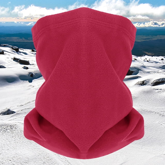 Red Neckerchief Winter Ski Warm Scarf Multifunctional Cold Proof Fleece Outdoor Windproof Motorcycle Riding Head Cover Thick