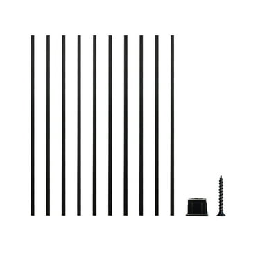 saney Square Balusters, 32’’ – 10pk Straight Baluster Kit with 20 Connectors for Indoor or Outdoor Railing, Made with Durable Black Textured Powder-Coat Finished Aluminum (32’’ x 3/4’’)