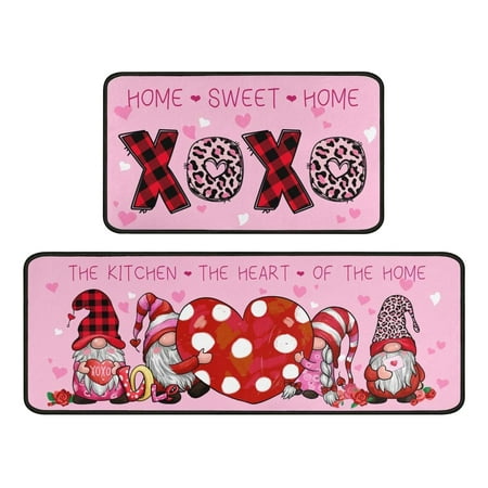 

2 Piece Valentine s Day Floor Mat Entry Door Mat Kitchen Floor Mat 2 Piece Holiday Decoration Floor Mat