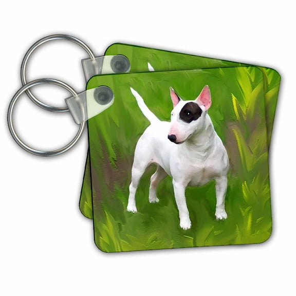 3dRose, Bull Terrier, set of 2 Key Chains